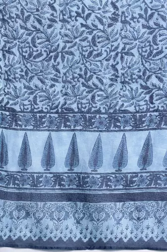 Floral Printed Pure Cotton Kurta With Palazzos & Dupatta