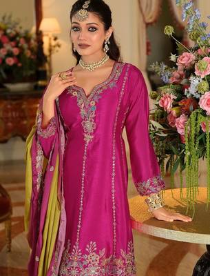Women Ethnic Motifs Embroidered Regular Thread Work Kurta with Palazzos & With Dupatta 2