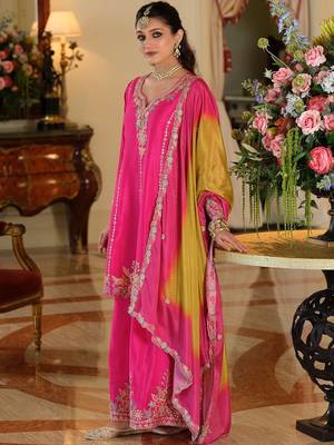 Women Ethnic Motifs Embroidered Regular Thread Work Kurta with Palazzos & With Dupatta 3