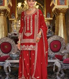 Women Ethnic Motifs Embroidered Regular Kurta With Sharara & Dupatta Kurta Sets