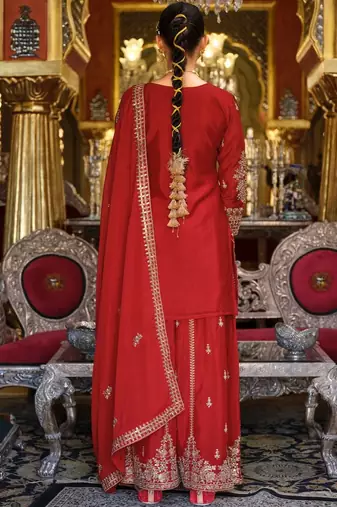 Women Ethnic Motifs Embroidered Regular Kurta With Sharara & Dupatta Kurta Sets