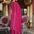 Adults-Women Woven Design Embroidered Kurta with Palazzos & Dupatta