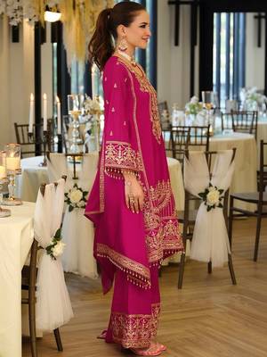 Women Ethnic Motifs Embroidered Regular Thread Work Kurta with Palazzos & With Dupatta 3