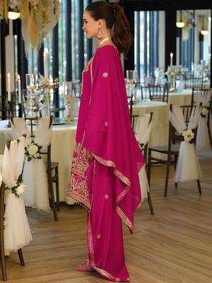 Women Ethnic Motifs Embroidered Regular Thread Work Kurta with Palazzos & With Dupatta 6