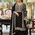 Floral Embroidered Round Neck Mirror Work Straight Kurta With Palazzos & Dupatta