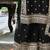 Floral Embroidered Round Neck Mirror Work Straight Kurta With Palazzos & Dupatta