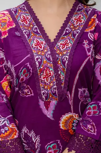 Women Floral Printed Regular Pure Cotton Kurta with Trousers & With Dupatta