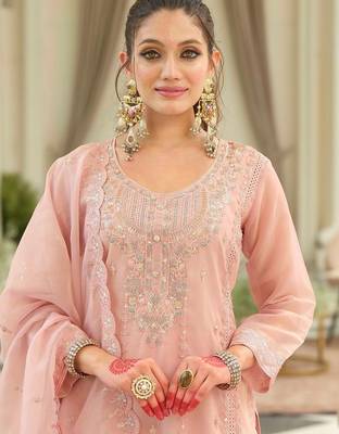 Women Ethnic Motifs Embroidered Kurta with Trousers & Dupatta 3