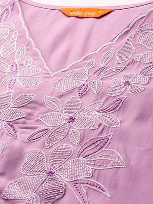 Floral Embroidered Kurta with Trousers & Dupatta 2