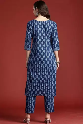 Women Ethnic Motifs Printed Regular Pure Cotton Kurta with Trousers