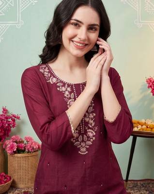 Women Ethnic Motifs Embroidered Regular Thread Work Kurta with Trousers & With Dupatta 2