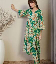 Women Floral Printed Regular Pure Cotton Kurta with Trousers