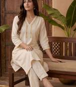 Women Ethnic Motifs Embroidered Regular Gotta Patti Kurta with Trousers