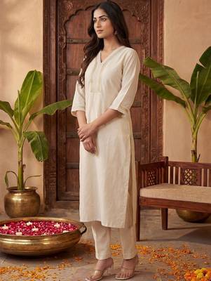 Women Ethnic Motifs Embroidered Regular Gotta Patti Kurta with Trousers 4