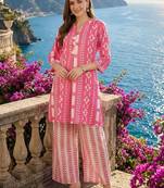 Women Printed Regular Pure Cotton Kurta with Trousers