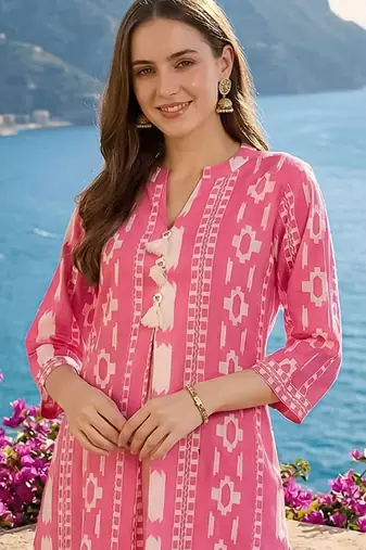 Women Printed Regular Pure Cotton Kurta with Trousers