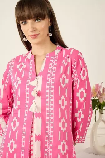 Women Printed Regular Pure Cotton Kurta with Trousers