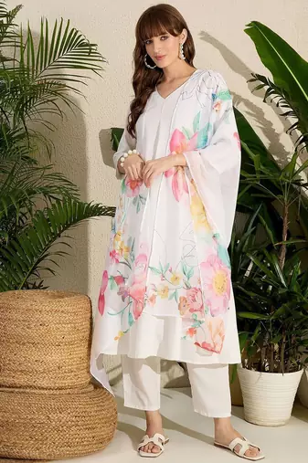 Kurta with Trousers & With Dupatta