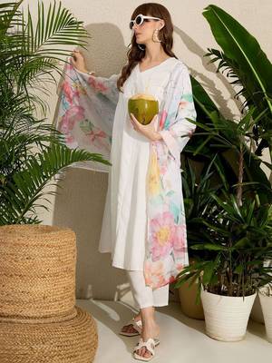 Kurta with Trousers & With Dupatta 5