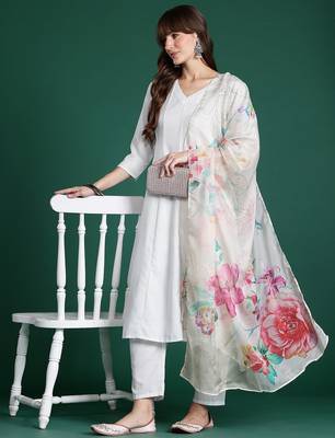 Anarkali Kurta with Trousers & With Dupatta 1
