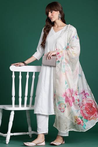 Anarkali Kurta with Trousers & With Dupatta