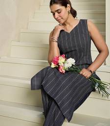 Striped Regular Pure Cotton Kurta With Trousers