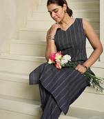 Striped Regular Pure Cotton Kurta With Trousers