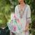 Floral Yoke Design Notch Neck Thread Work A-Line Kurta & Dupatta with Trousers