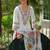 Floral Yoke Design Notch Neck Thread Work A-Line Kurta & Dupatta with Trousers