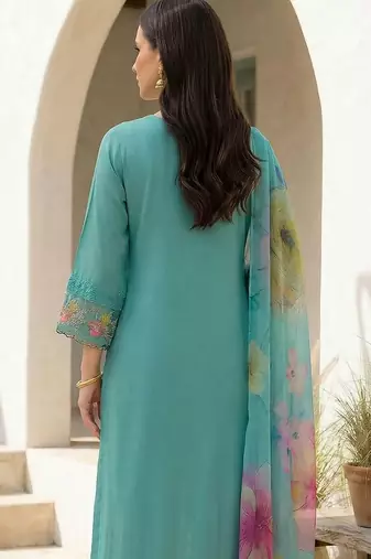 Women Floral Embroidered Regular Thread Work Kurta with Trousers & With Dupatta