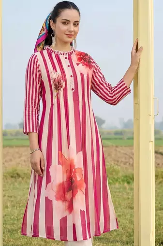 Women Printed Regular Pure Cotton Kurta with Trousers