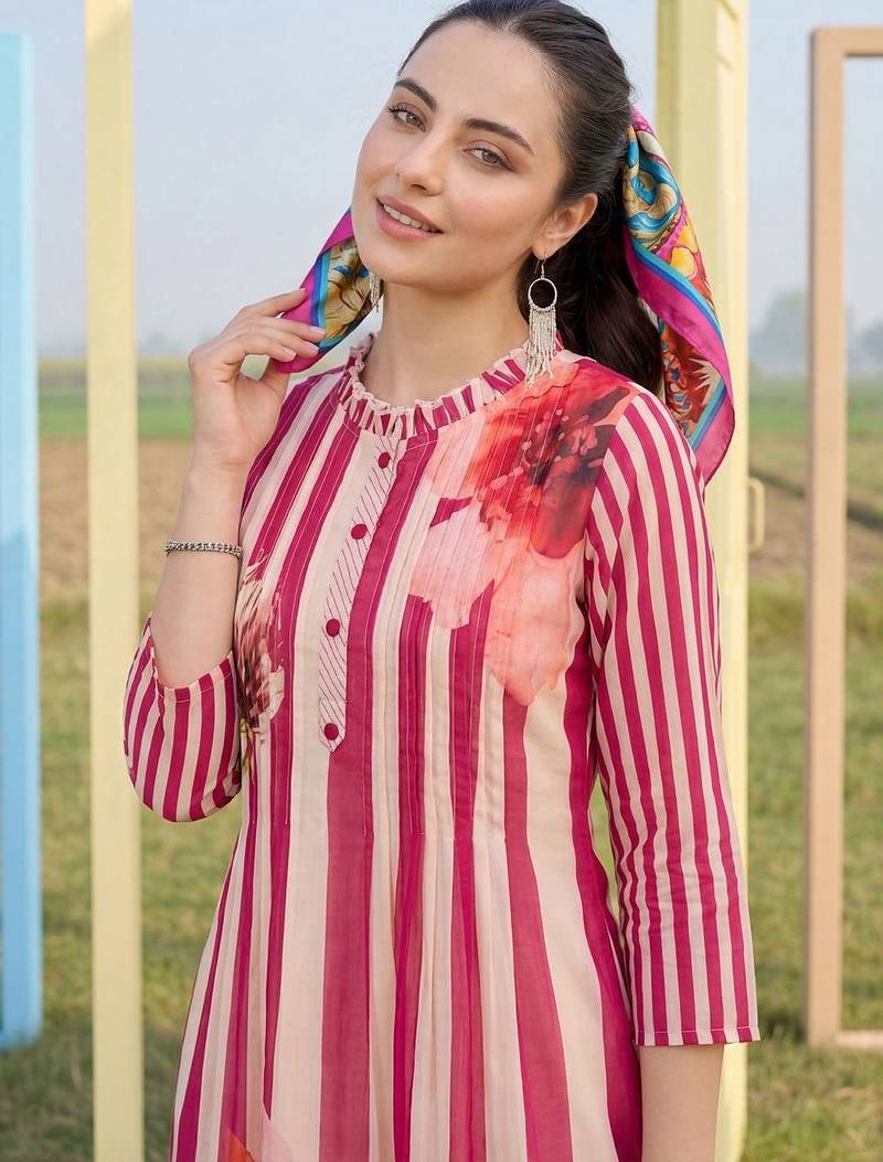 Women Printed Regular Pure Cotton Kurta with Trousers