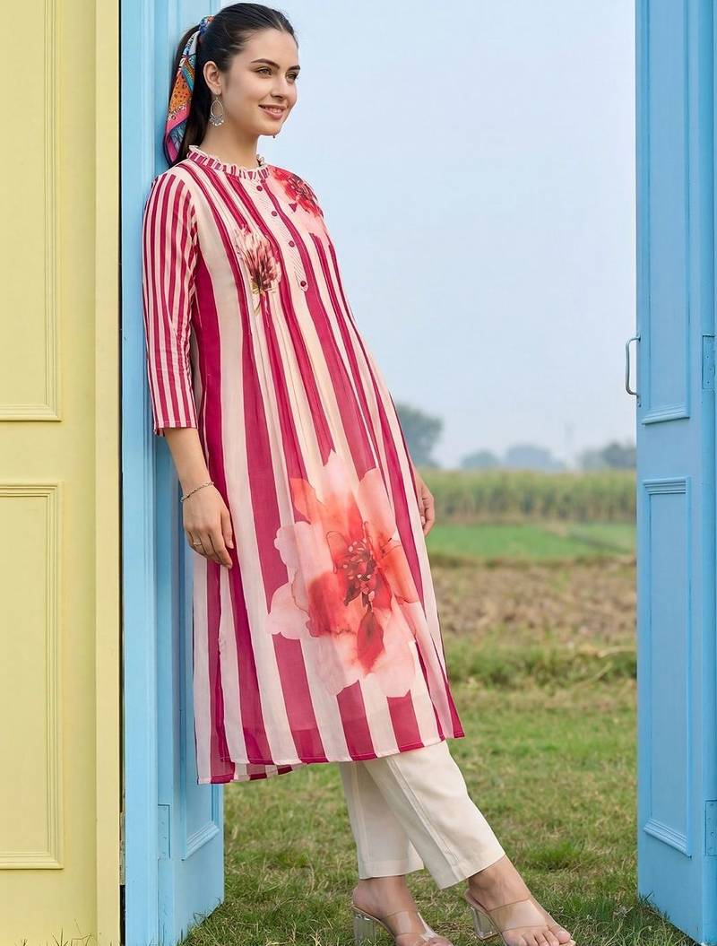 Women Printed Regular Pure Cotton Kurta with Trousers