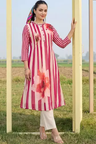 Women Printed Regular Pure Cotton Kurta with Trousers