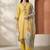 Women Ethnic Motifs Printed Regular Thread Work Linen Kurta with Trousers & With Dupatta