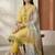 Women Ethnic Motifs Printed Regular Thread Work Linen Kurta with Trousers & With Dupatta