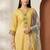 Women Ethnic Motifs Printed Regular Thread Work Linen Kurta with Trousers & With Dupatta
