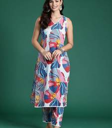 Women Floral Printed Cotton Kurta with Trousers
