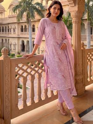 Women Ethnic Motifs Embroidered Regular Thread Work Kurta with Trousers & With Dupatta 6