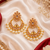 Floral Polki Stone Pearl Chandbali