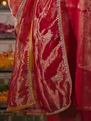 Women Ethnic Motifs Embroidered Sequinned Liva Kurta with Trousers & With Dupatta 6