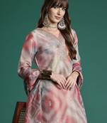 Women Printed Regular Thread Work Kurta with Trousers & With Dupatta