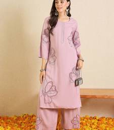 Women Floral Embroidered Regular Thread Work Kurta with Palazzos
