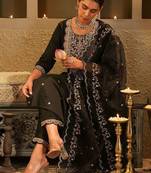 Women Ethnic Motifs Embroidered Kurta With Trousers & Dupatta Kurta Sets