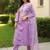 Ethnic Motifs Embroidered Notch Neck Sequinned Kurta With Trousers & Dupatta