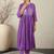 Floral Embroidered Empire Thread Work Pure Cotton Kurta With Trousers & Dupatta