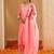 Floral Yoke Design Straight Sequinned Liva Kurta with Trousers & Dupatta