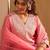 Floral Yoke Design Straight Sequinned Liva Kurta with Trousers & Dupatta