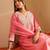 Floral Yoke Design Straight Sequinned Liva Kurta with Trousers & Dupatta