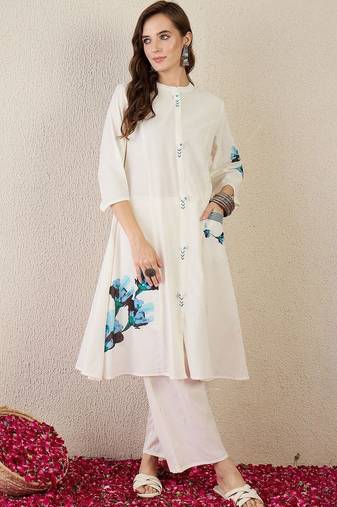 Women Floral Printed Regular  Cotton Kurta with Palazzos